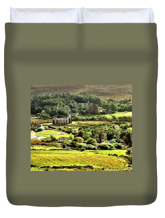 Poisoned Glen Duvet Cover featuring the photograph The Green Valley Of Poisoned Glen by Norma Brock