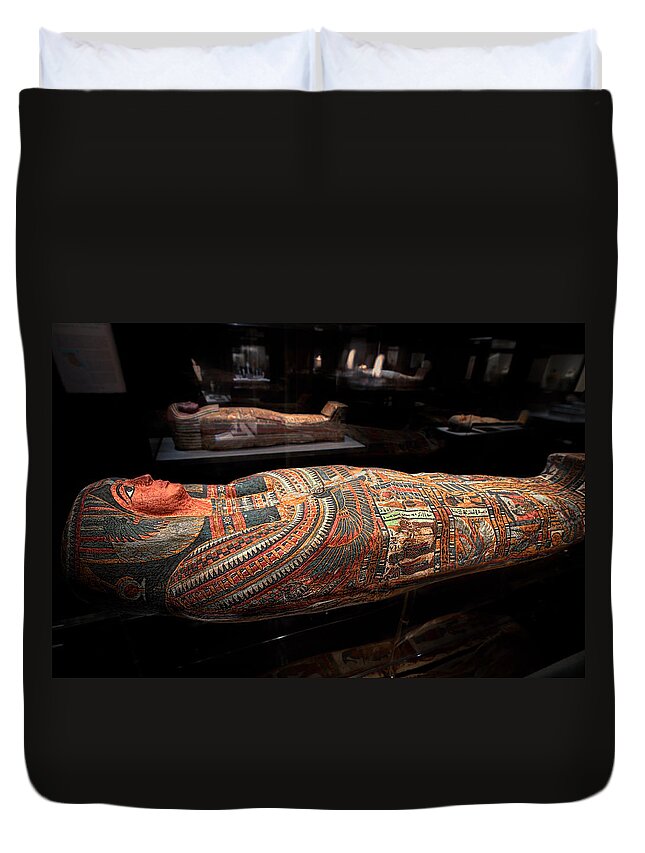 Hmns Duvet Cover featuring the photograph The Hall of Ancient Egypt Mummy Room by Tim Stanley