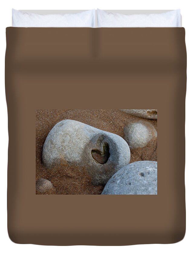 Heart Duvet Cover featuring the photograph The Heart of Omaha Beach by John Daly