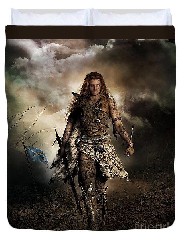 The Highlander Duvet Cover featuring the digital art The Highlander by Shanina Conway