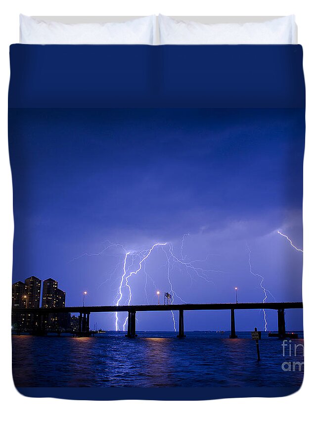Pine Island Duvet Cover featuring the photograph The High Point Place Condo's by Quinn Sedam