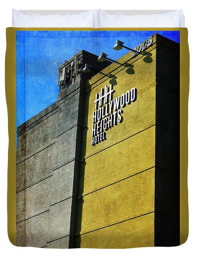 Hollywood Duvet Cover featuring the photograph The Hollywood Heights Hotel by Janice Pariza