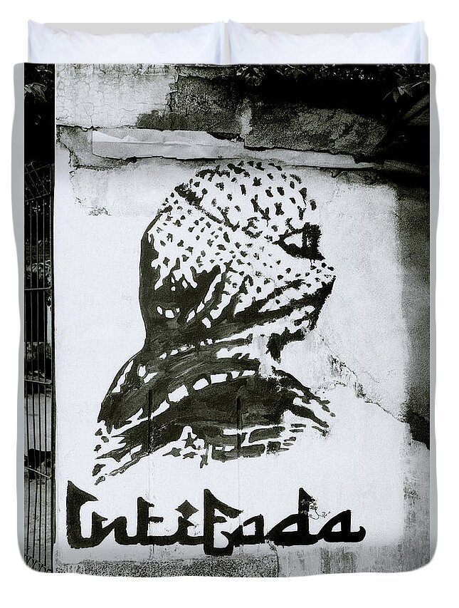 Revolution Duvet Cover featuring the photograph The Intifada by Shaun Higson
