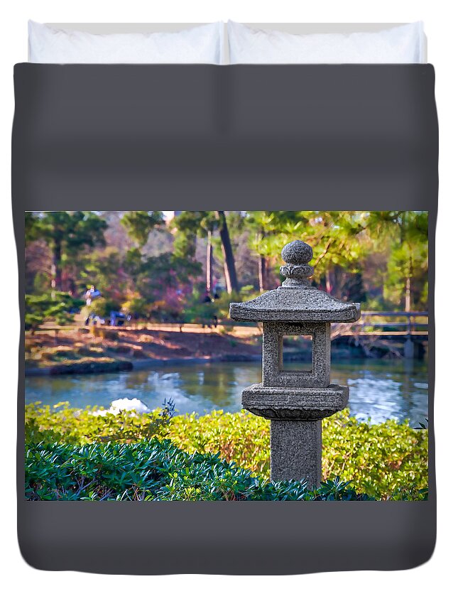 Tim Stanley Duvet Cover featuring the photograph The Japanese Garden at Hermann Park by Tim Stanley