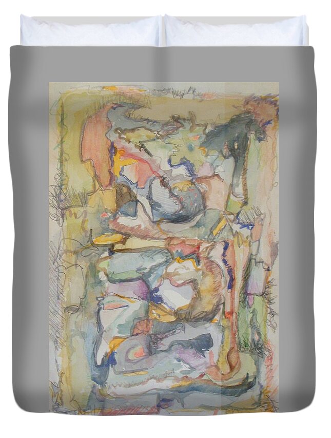 The Labyrinth Duvet Cover featuring the painting The Labyrinth by Esther Newman-Cohen