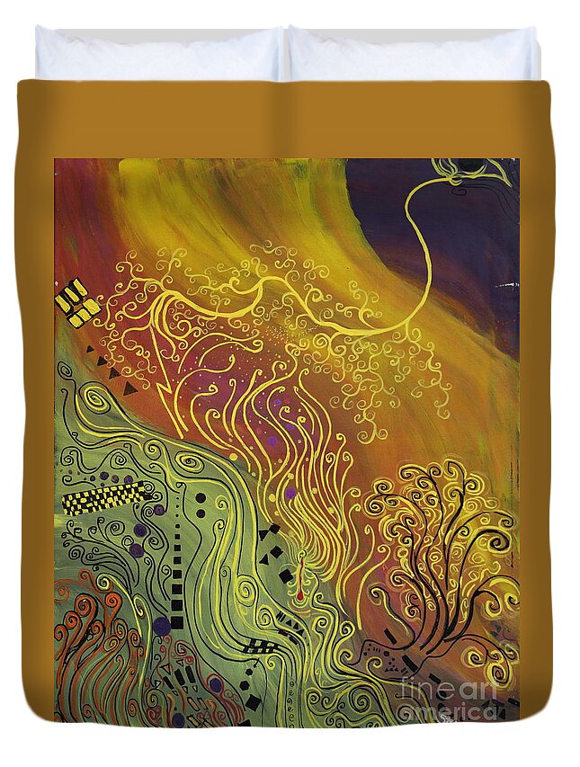 Klimt Duvet Cover featuring the painting The Life Of My Son For All by Stefan Duncan