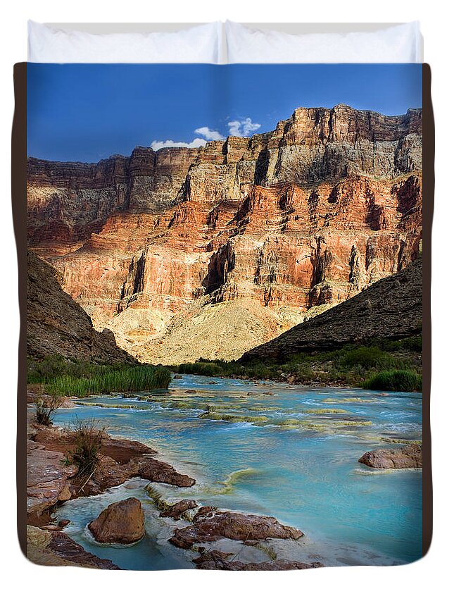 Grand Canyon Duvet Cover featuring the photograph The Little Colorado by Ellen Heaverlo
