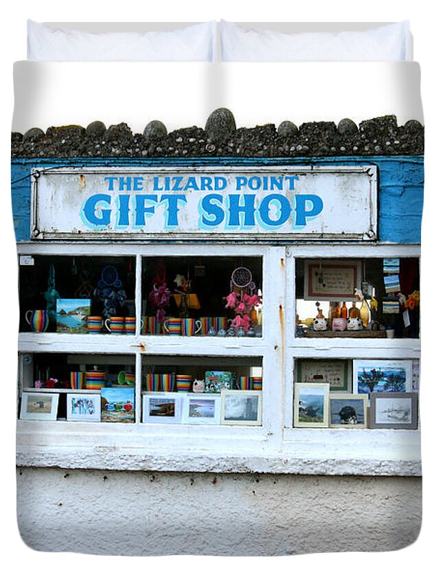 Lizard Point Duvet Cover featuring the photograph The Lizard Point Gift Shop by Terri Waters