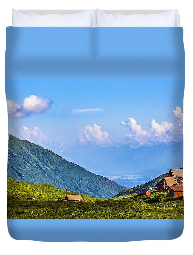 Landscape Duvet Cover featuring the photograph Hatchers Pass Lodge by Kyle Lavey