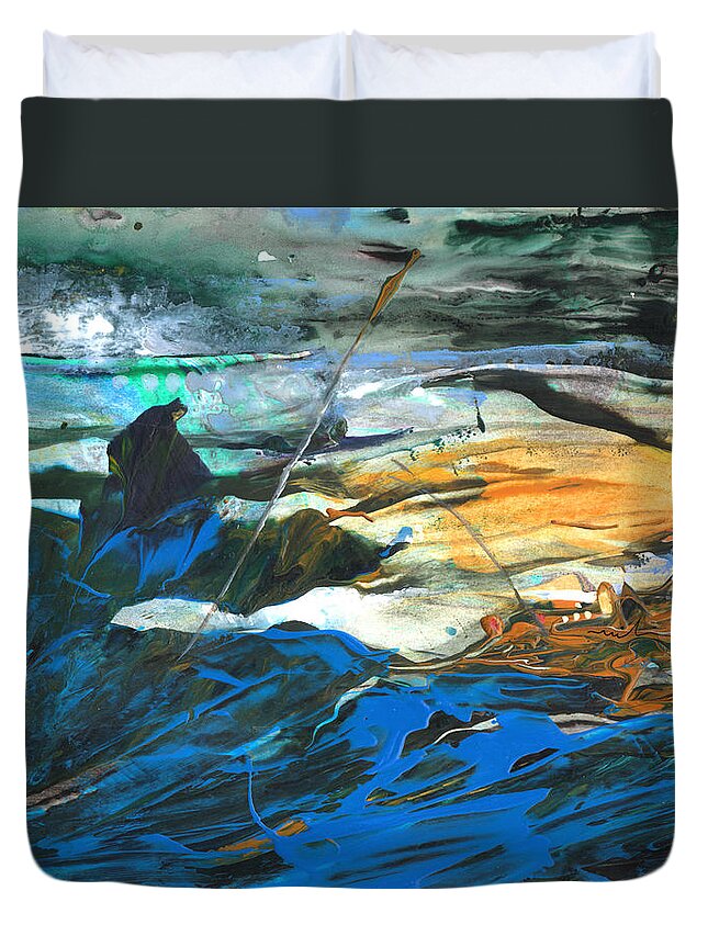 Fantasy Duvet Cover featuring the painting The Mage by Miki De Goodaboom