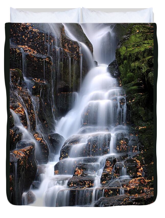 Eastatoe Falls Duvet Cover featuring the photograph The Magic of Waterfalls by Carol Montoya