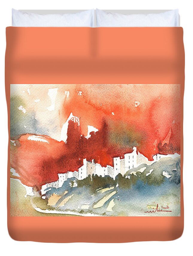 Travel Duvet Cover featuring the painting The Menerbes Where Nicolas de Stael lived by Miki De Goodaboom