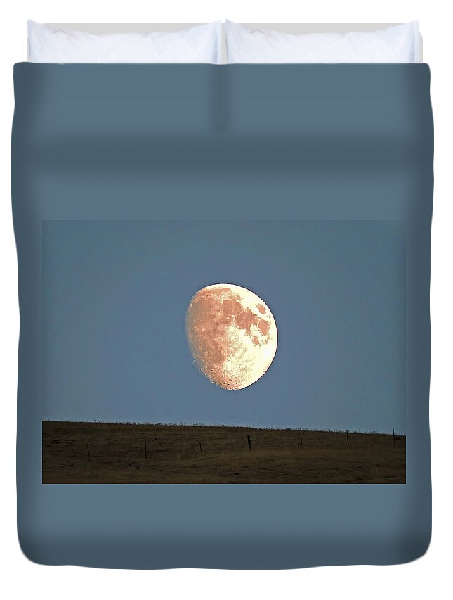 Moonrise Duvet Cover featuring the photograph The Moon by Ed Cooper Photography