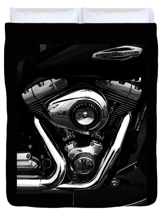 Harley Davidson Duvet Cover featuring the photograph The Noble Steed by Steve Taylor