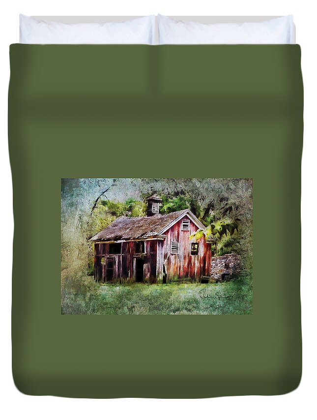 Julia Springer Duvet Cover featuring the photograph The Old Barn by Julia Springer
