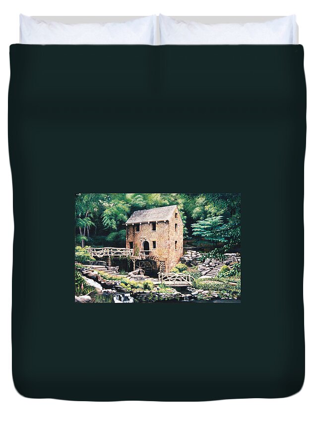 Gone With The Wind Duvet Cover featuring the painting The Old Mill by Glenn Pollard
