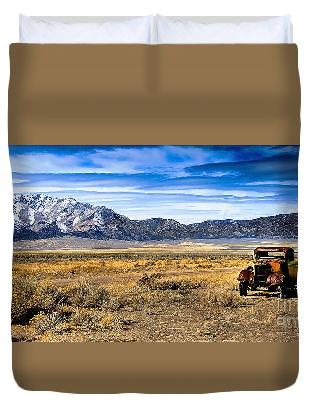  Old Truck Duvet Cover featuring the photograph The Old One by Robert Bales
