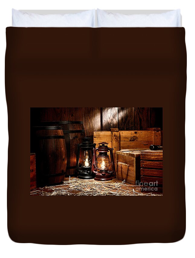 Kerosene Duvet Cover featuring the photograph The Old Warehouse by Olivier Le Queinec