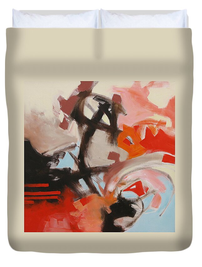 Art Duvet Cover featuring the painting The Outsider by Linda Monfort