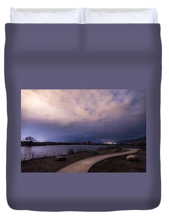 Pink Duvet Cover featuring the photograph The Path by Cat Connor