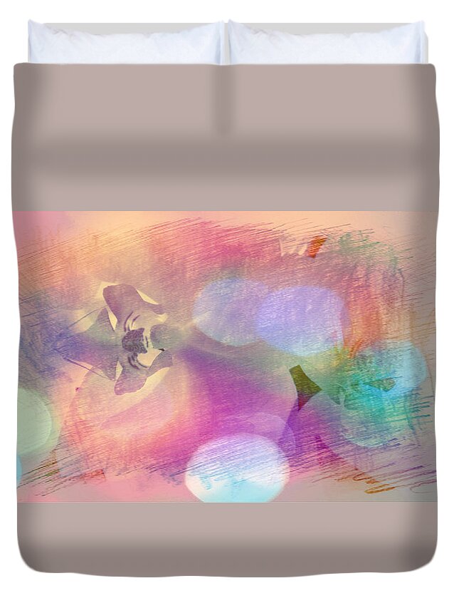 Floral Duvet Cover featuring the painting The Magic Petal by Xueyin Chen