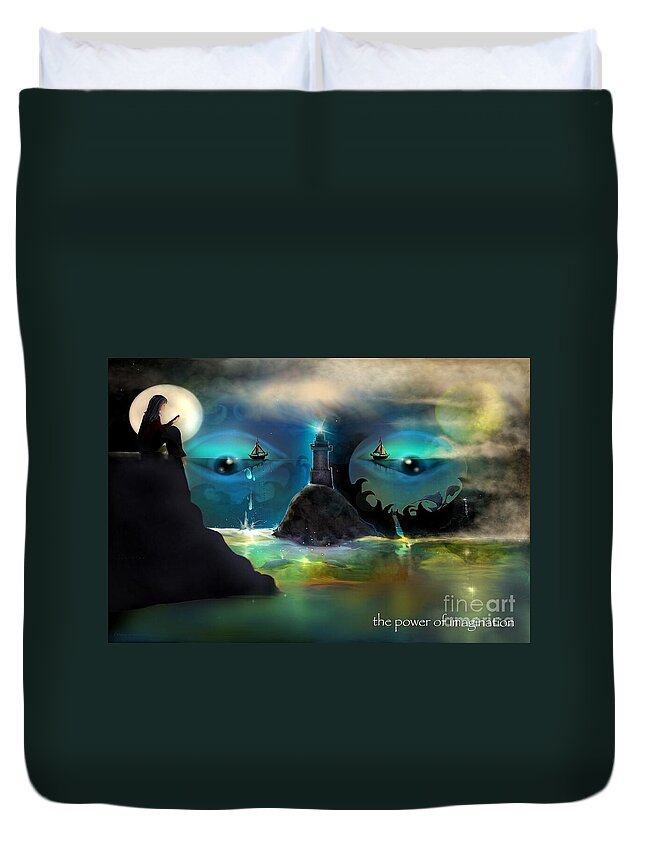 Fantasy Duvet Cover featuring the digital art The Power of Imagination by Mary Eichert