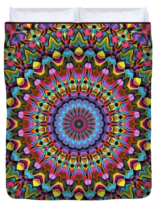 Psychedelic Duvet Cover featuring the digital art The Psychedelic Days by Lyle Hatch