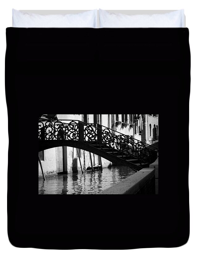 Venice Duvet Cover featuring the photograph The Quiet - Venice by Lisa Parrish