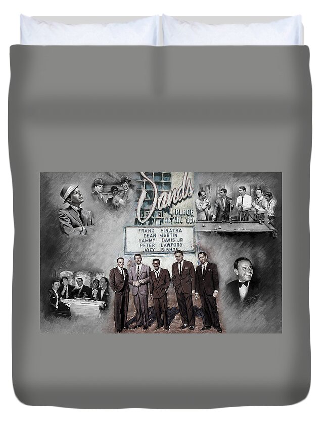 The Summit Duvet Cover featuring the mixed media The Rat Pack by Viola El