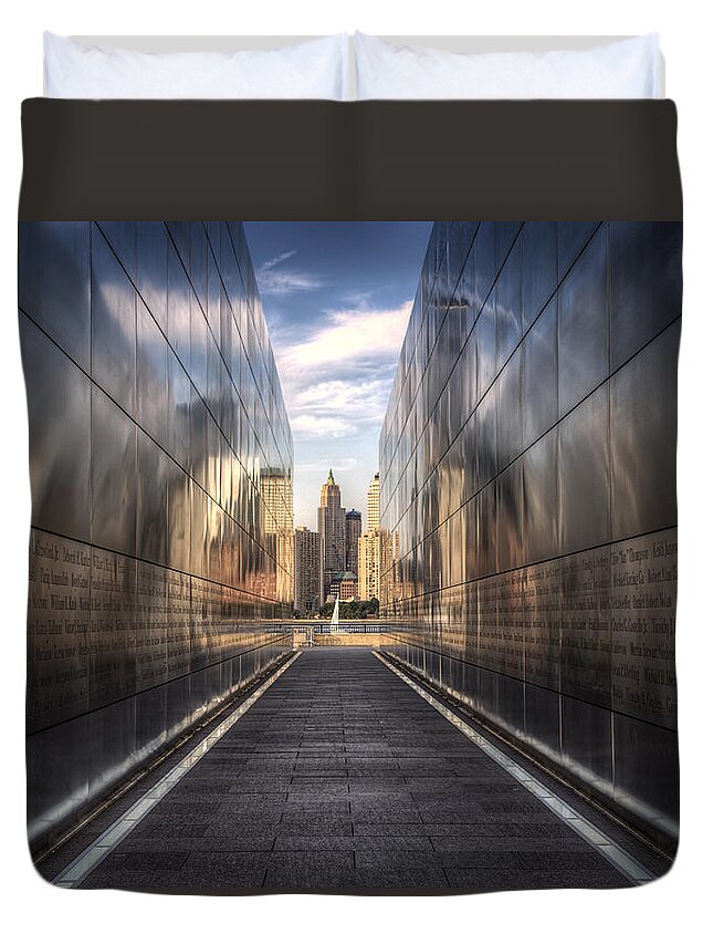 Nyc Duvet Cover featuring the photograph The Remembered. by Rob Dietrich