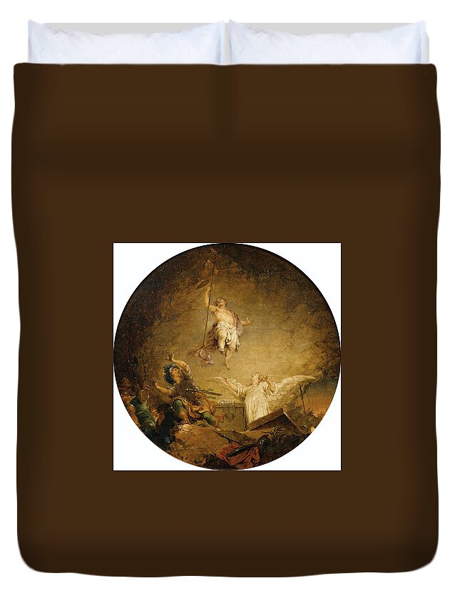 Januarius Zick Duvet Cover featuring the painting The Resurrection by Januarius Zick