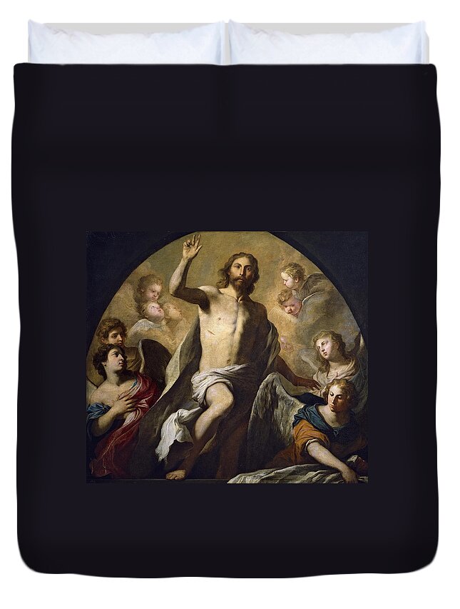 Pietro Novelli Duvet Cover featuring the painting The Resurrection of Christ by Pietro Novelli