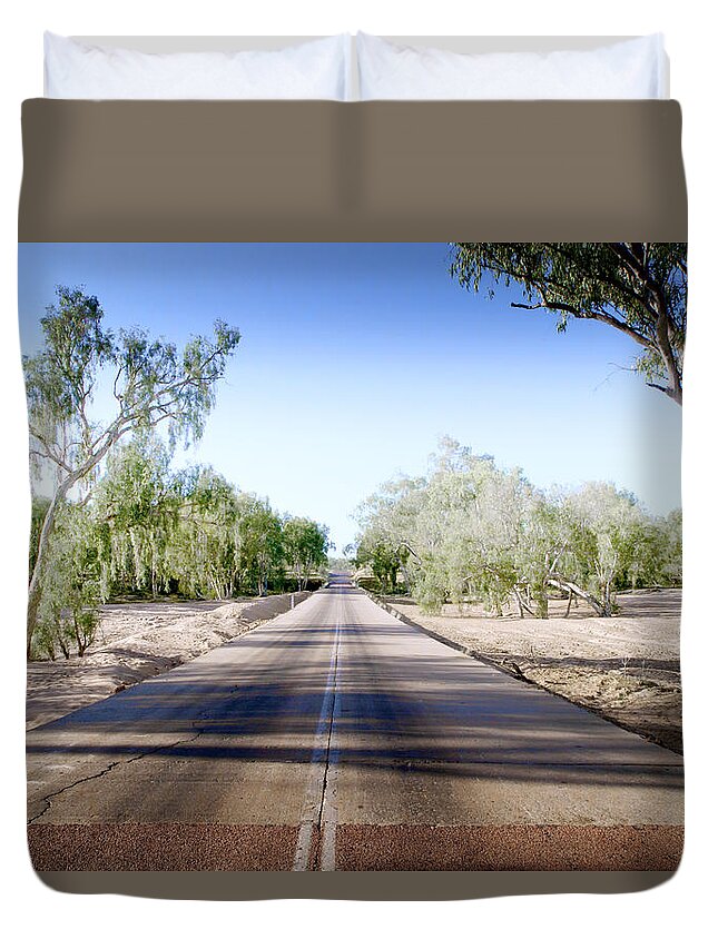 Landscapes Duvet Cover featuring the photograph The Road to Back of Beyond by Holly Kempe