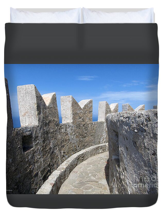 Clouds Duvet Cover featuring the photograph The rocks and the path by Ramona Matei