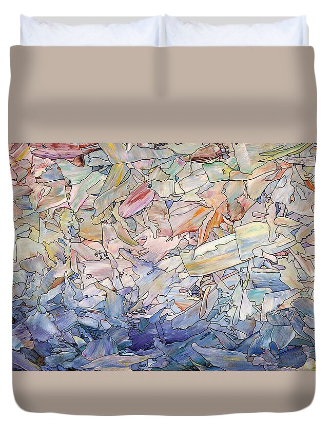 Sea Duvet Cover featuring the painting Fragmented Sea by James W Johnson