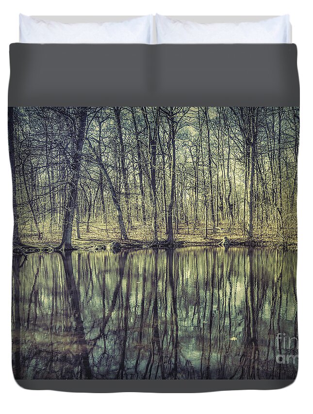 Kremsdorf Duvet Cover featuring the photograph The Sentient Forest by Evelina Kremsdorf