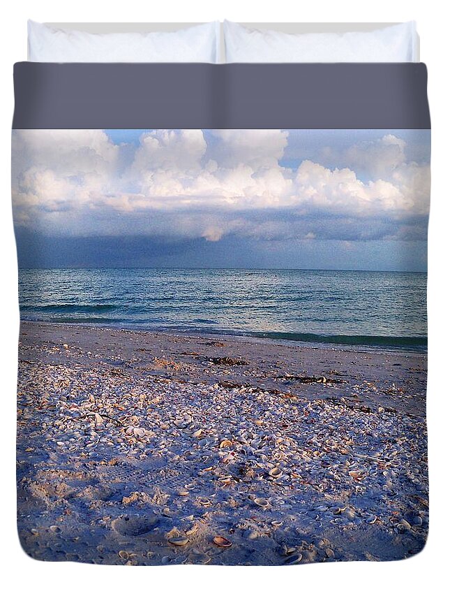 Shells Duvet Cover featuring the photograph The Shells of Sanibel by Lindsey Floyd
