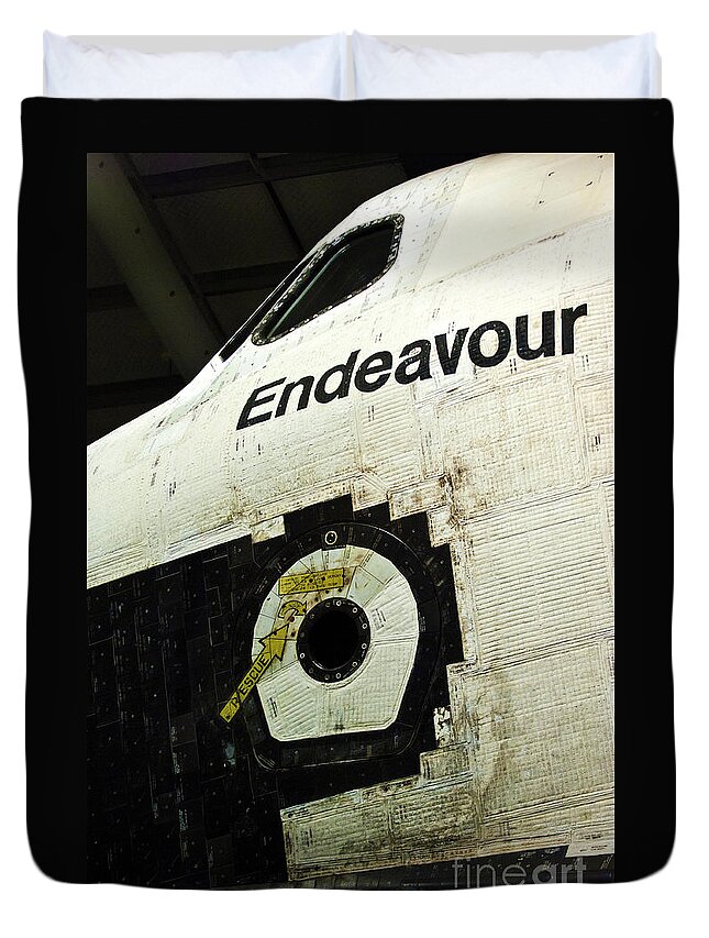 Space Shuttle Endeavour Duvet Cover featuring the photograph The Space Shuttle Endeavour at its final destination 29 by Micah May