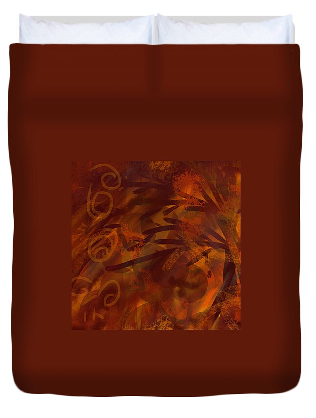 Contour Duvet Cover featuring the painting The Spice Tree by Jaime Haney