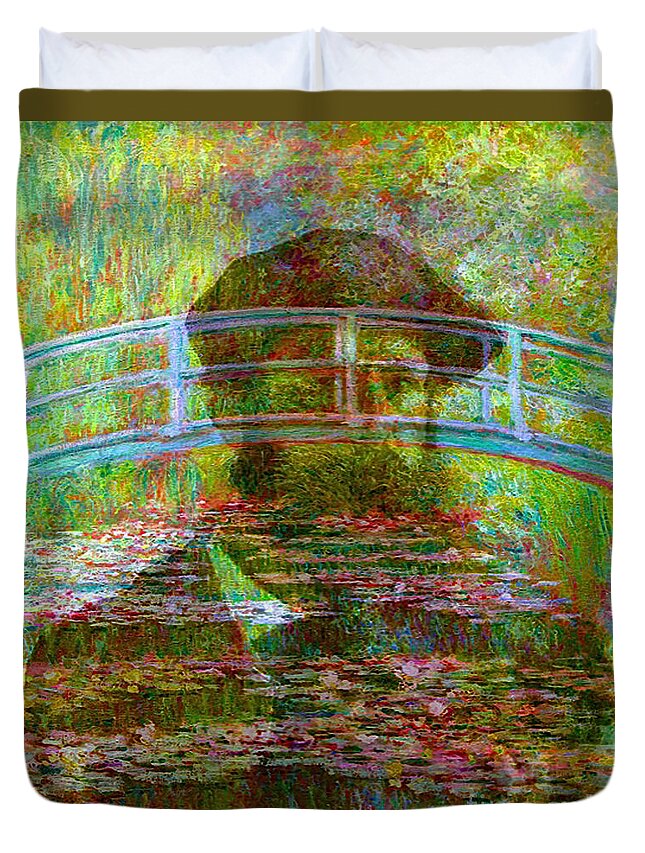 Monet Duvet Cover featuring the digital art The Spirit of Claude Monet Famous Artists Series by Jerome Stumphauzer