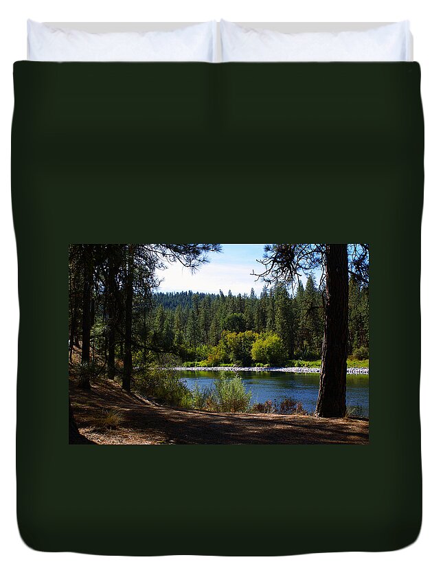 Spokane Duvet Cover featuring the photograph The Spokane River #4 by Ben Upham III