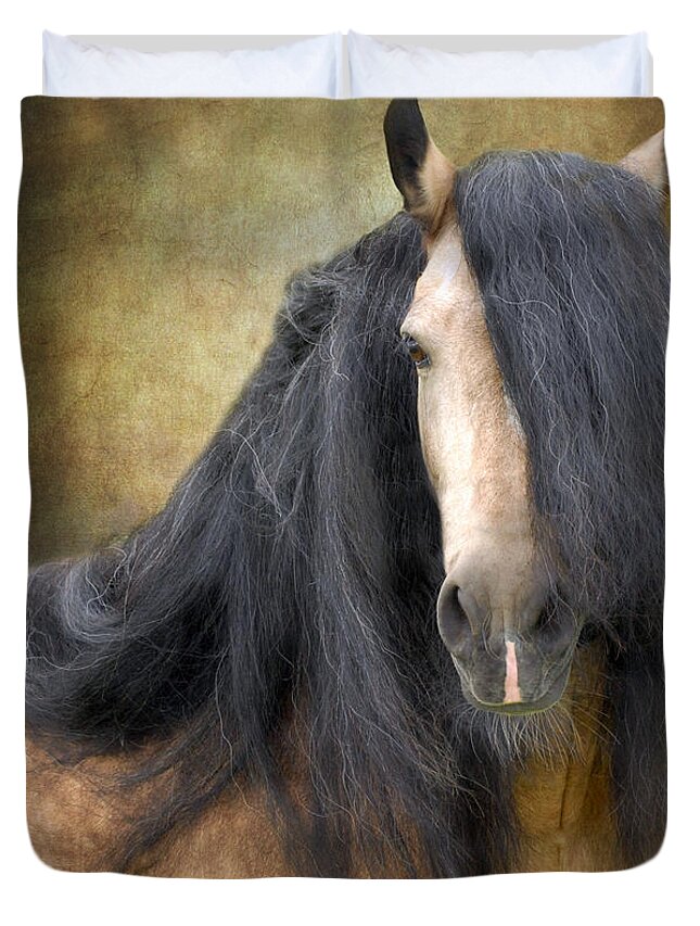 Stallion Duvet Cover featuring the photograph The Stallion by Fran J Scott