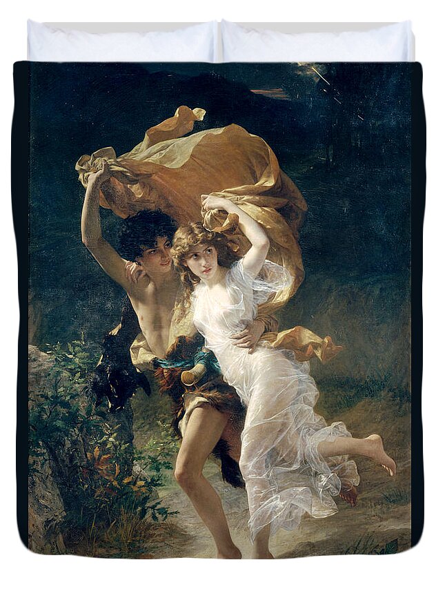 Storm Duvet Cover featuring the painting The Storm by Pierre Auguste Cot