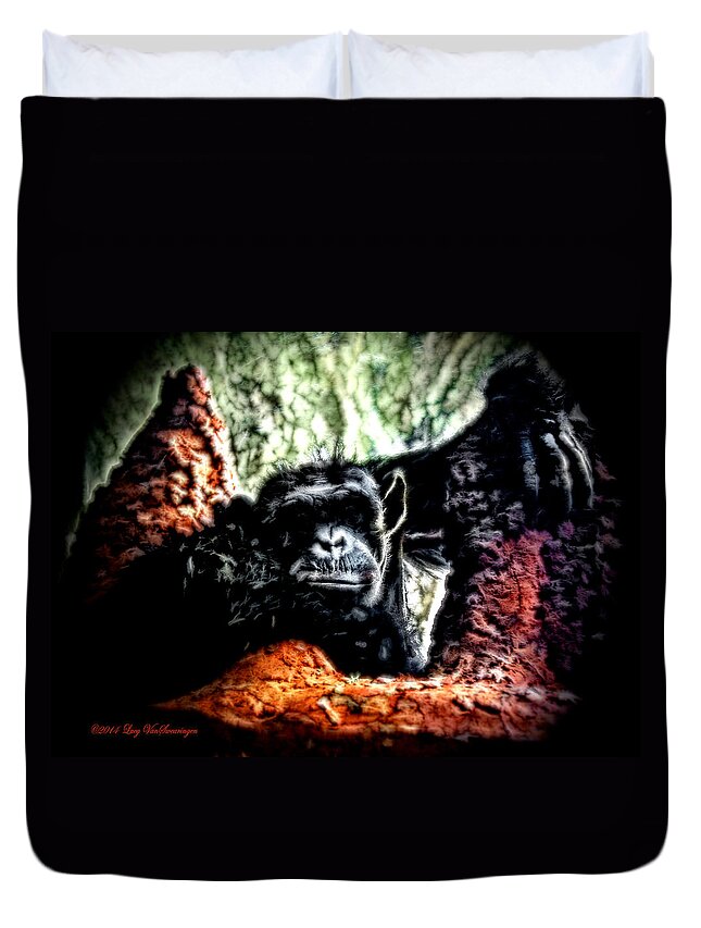 Zoo Duvet Cover featuring the photograph The Thinker by Lucy VanSwearingen
