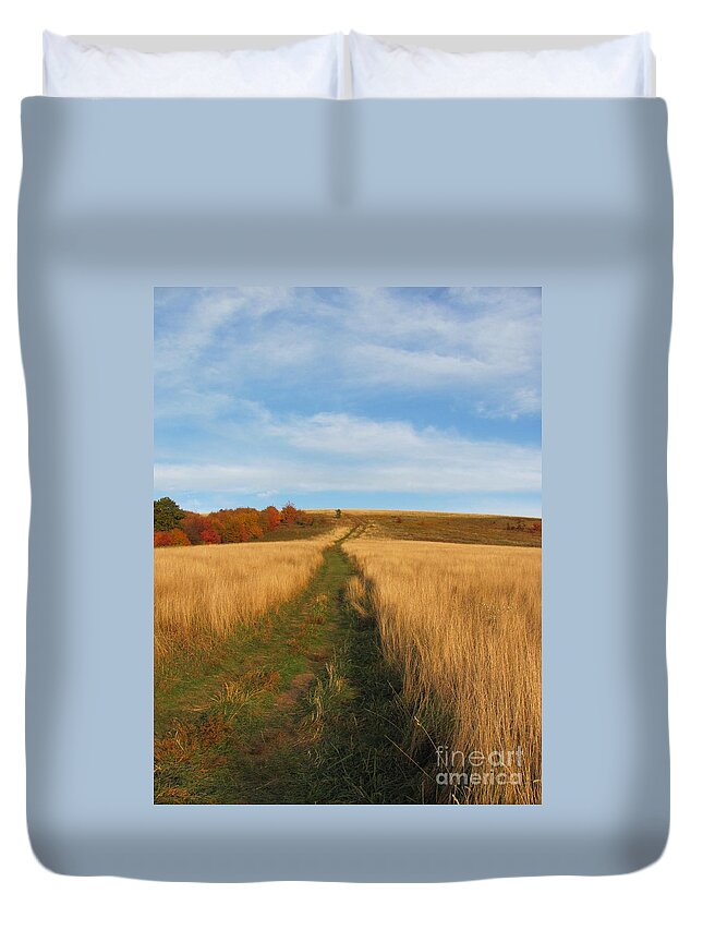 Max Patch Duvet Cover featuring the photograph The Trail by Anita Adams
