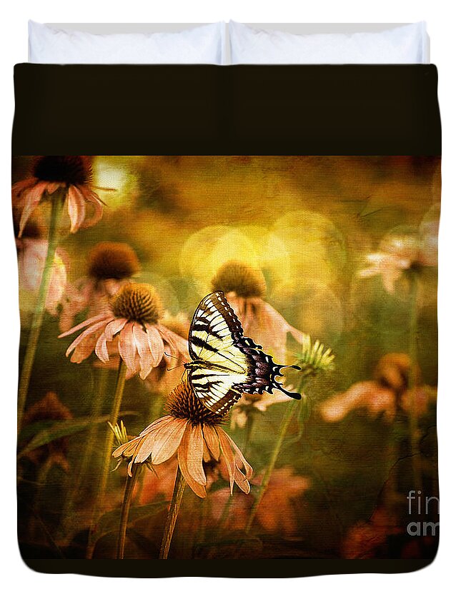 Floral Duvet Cover featuring the photograph The Very Young At Heart by Lois Bryan