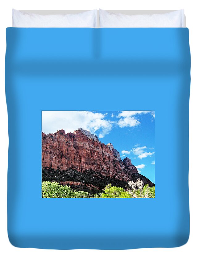 Zion Park Duvet Cover featuring the photograph The Wall by Sylvia Thornton