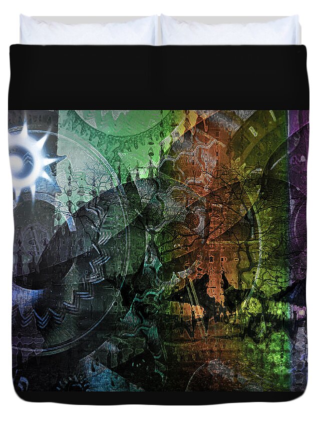 Watchmaker Duvet Cover featuring the digital art The Watchmaker by Linda Sannuti