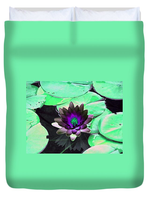Water Lilies Duvet Cover featuring the photograph The Water Lilies Collection - PhotoPower 1113 by Pamela Critchlow