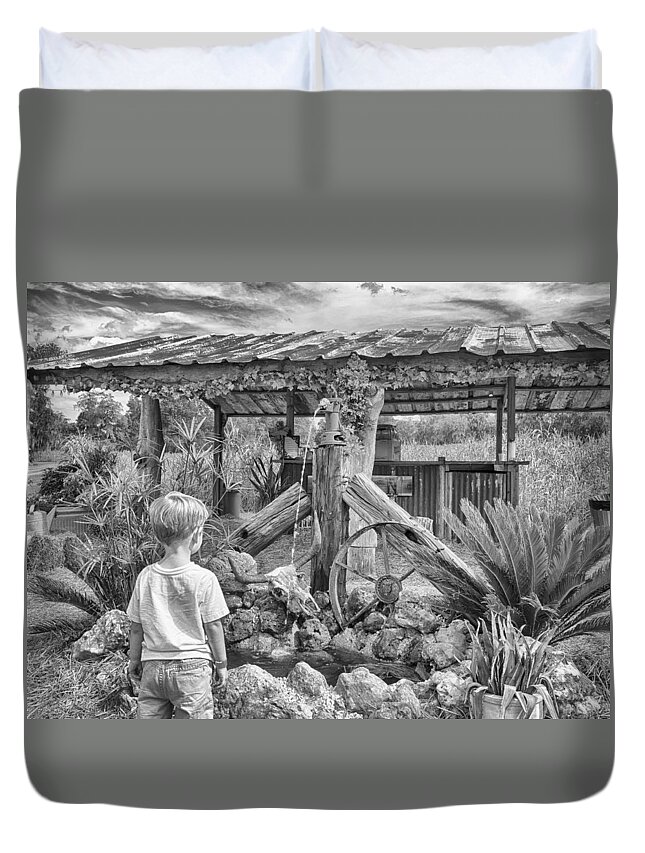Florida Duvet Cover featuring the photograph The Watering Hole by Howard Salmon
